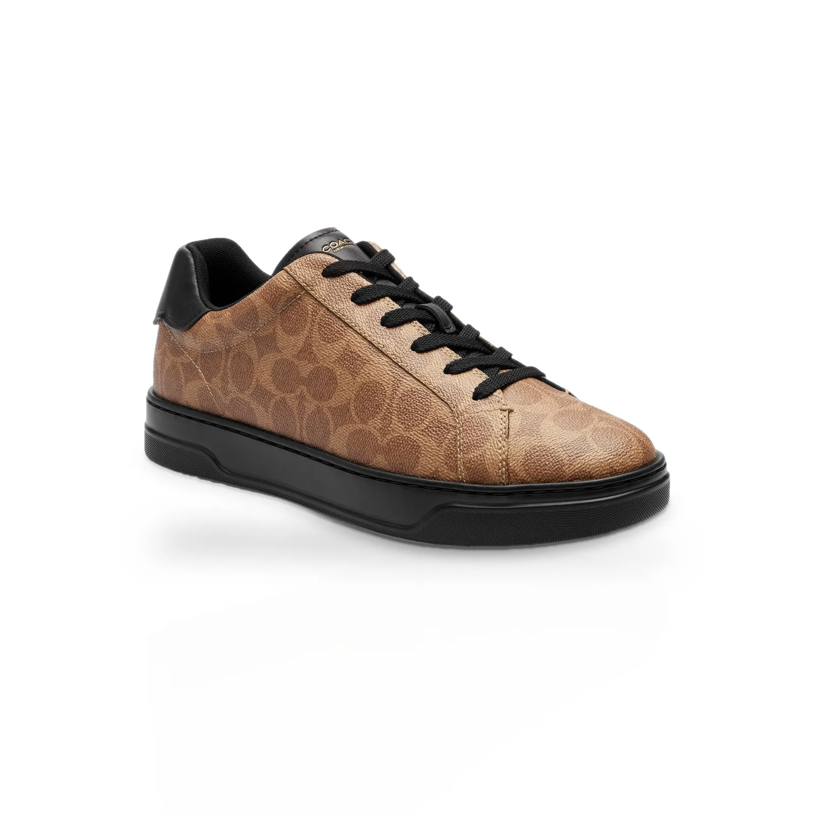 Coach High Line Sneaker In Signature Canvas Khaki/Black